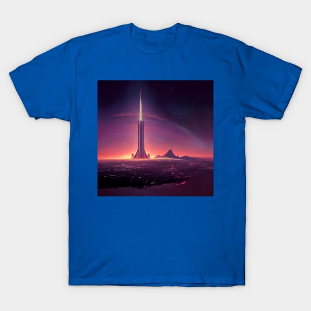 Interplanetary Spaceport T-Shirt by Grassroots Green